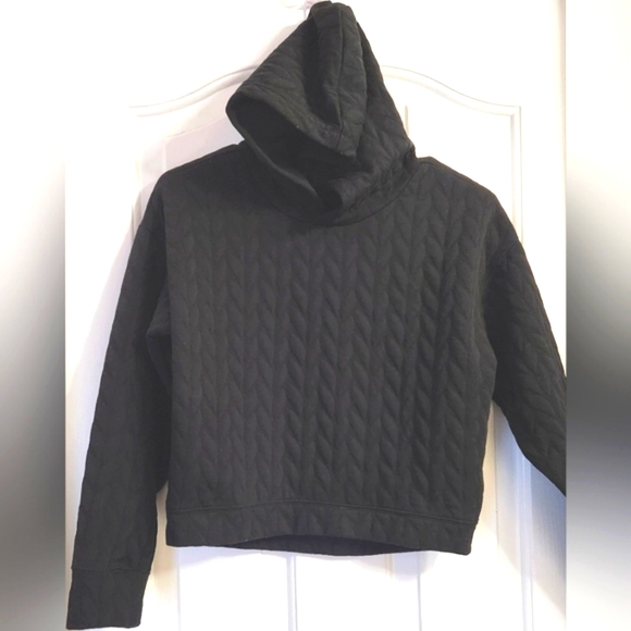 Unisex DSG Black Quilted Hooded Sweatshirt Size Medium - Picture 2 of 6